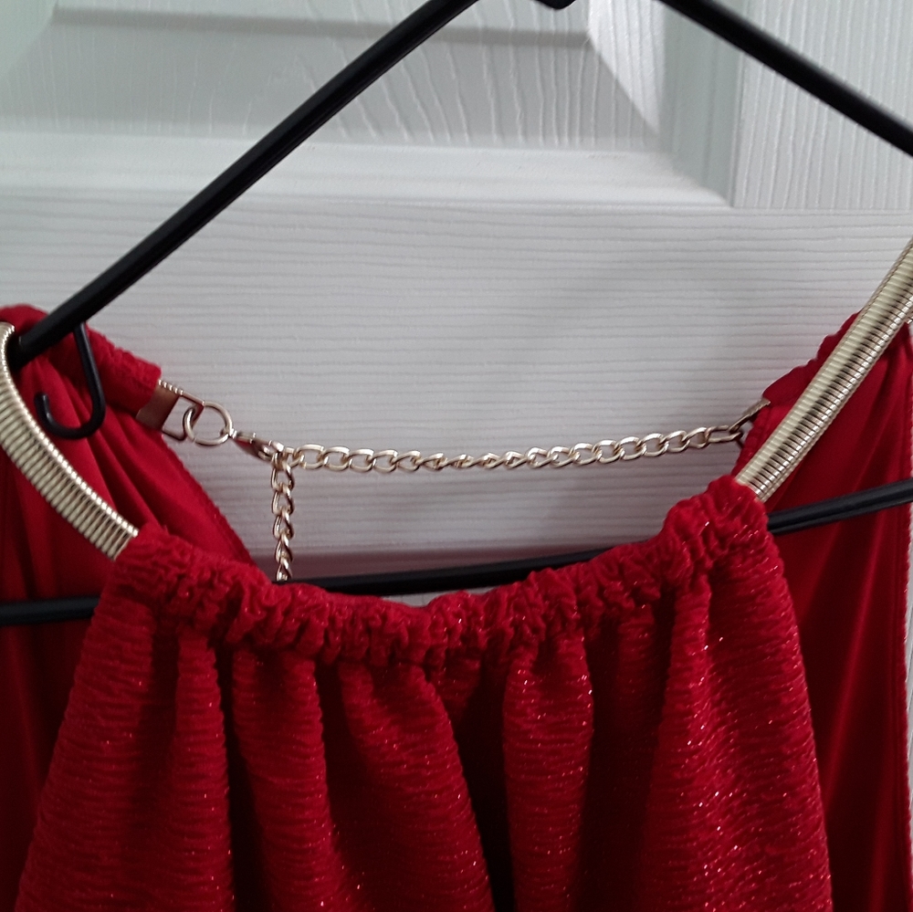 Eliza J Red Sparkle Sleeveless Party Cocktail Dress - Picture 2 of 9